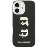 Karl Lagerfeld FW Grained Karl & Choupette Heads Pins & Logo iPhone 17 Case - sort