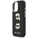 Karl Lagerfeld FW Grained Karl & Choupette Heads Pins & Logo iPhone 17 Case - sort