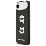 Karl Lagerfeld FW Grained Karl & Choupette Heads Pins & Logo iPhone Air Case - sort