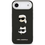 Karl Lagerfeld FW Grained Karl & Choupette Heads Pins & Logo iPhone Air Case - sort