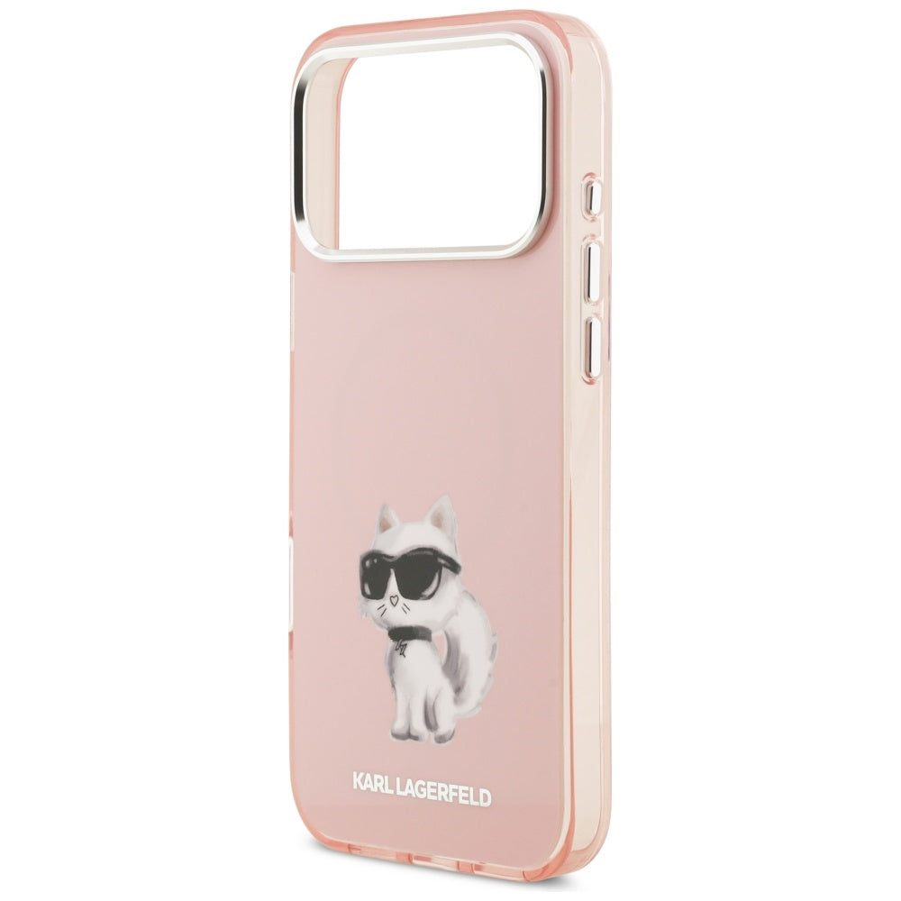 Karl Lagerfeld IML Aquarelle Choupette & Logo MagSafe Case til iPhone 17 Pro - Pink