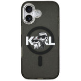 Karl Lagerfeld IML Glitter Karl & Choupette Sketch Logo MagSafe iPhone 17 Case - sort