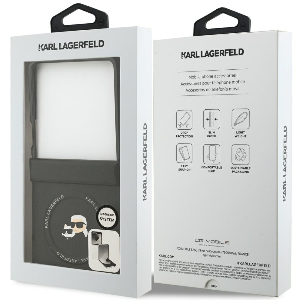 Karl Lagerfeld Karl & Choupette Pins MagSafe Case til Samsung Galaxy Z Flip 7 - sort