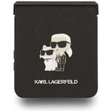 Karl Lagerfeld Saffiano Karl&Choupette Pin Case til Samsung Galaxy Z Flip 7 - sort