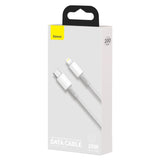 USB-C til Lightning Baseus High Density Braided Cable, 20W, PD, 2m (hvid)
