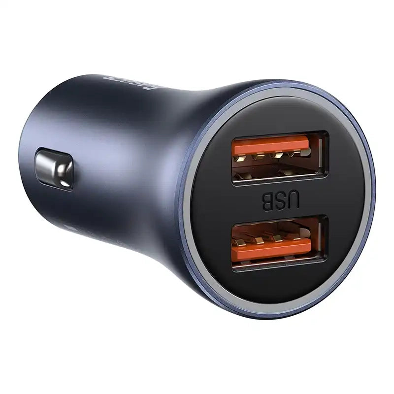Baseus Golden Contactor Pro biloplader, 2x USB, 40W (grå)