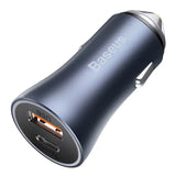 Baseus Golden Contactor Pro biloplader, 2x USB, 40W (grå)