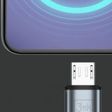 3mk Hyper Cable N-SERIES USB-A / MicroUSB 1m 5V/2.4A 12W / sort