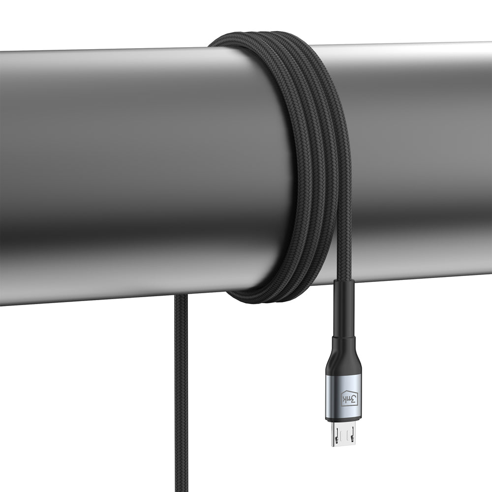 3mk Hyper Cable N-SERIES USB-A / MicroUSB 1m 5V/2.4A 12W / sort