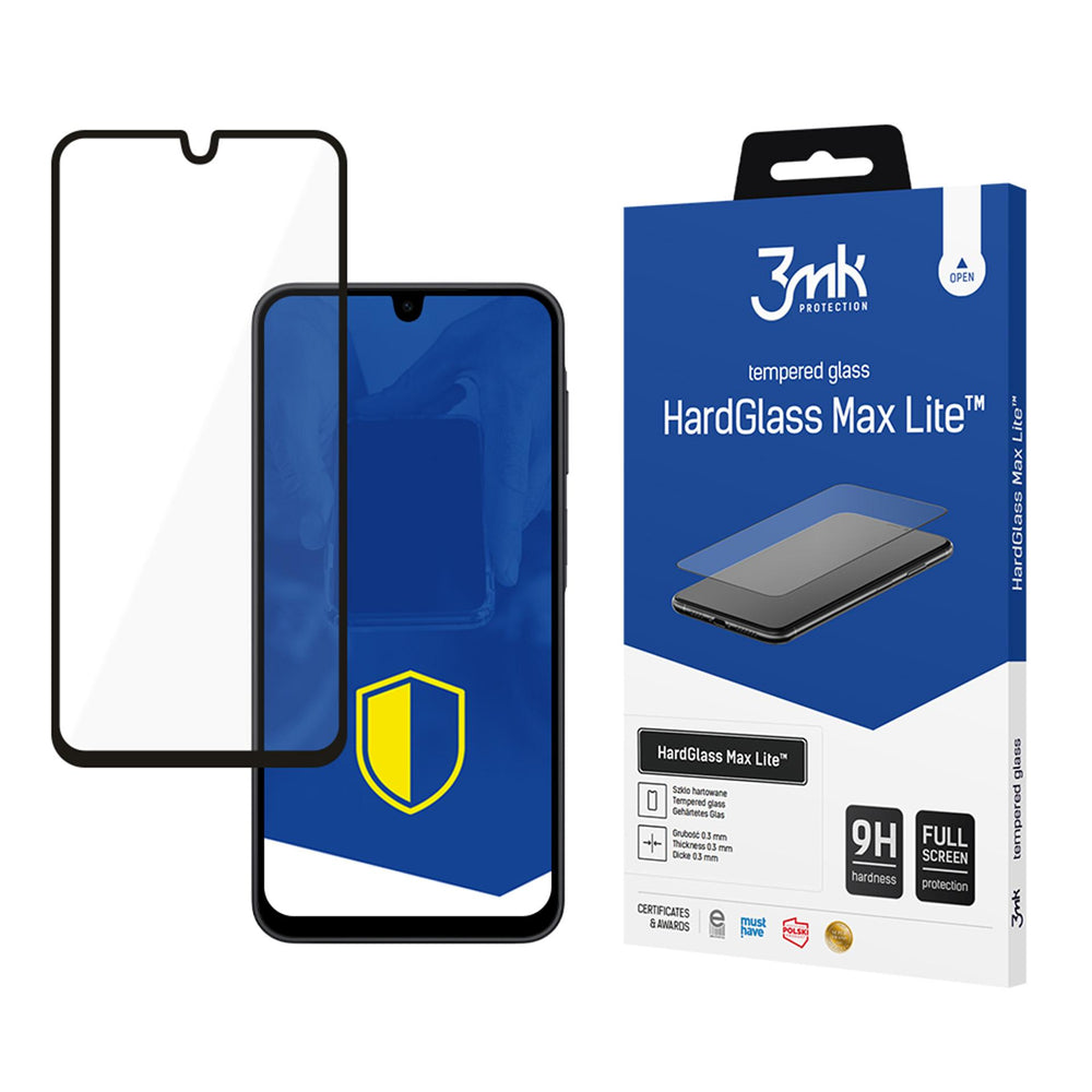 3mk HardGlass Max Lite sort tempereret glas til Samsung Galaxy A17 5G / 4G