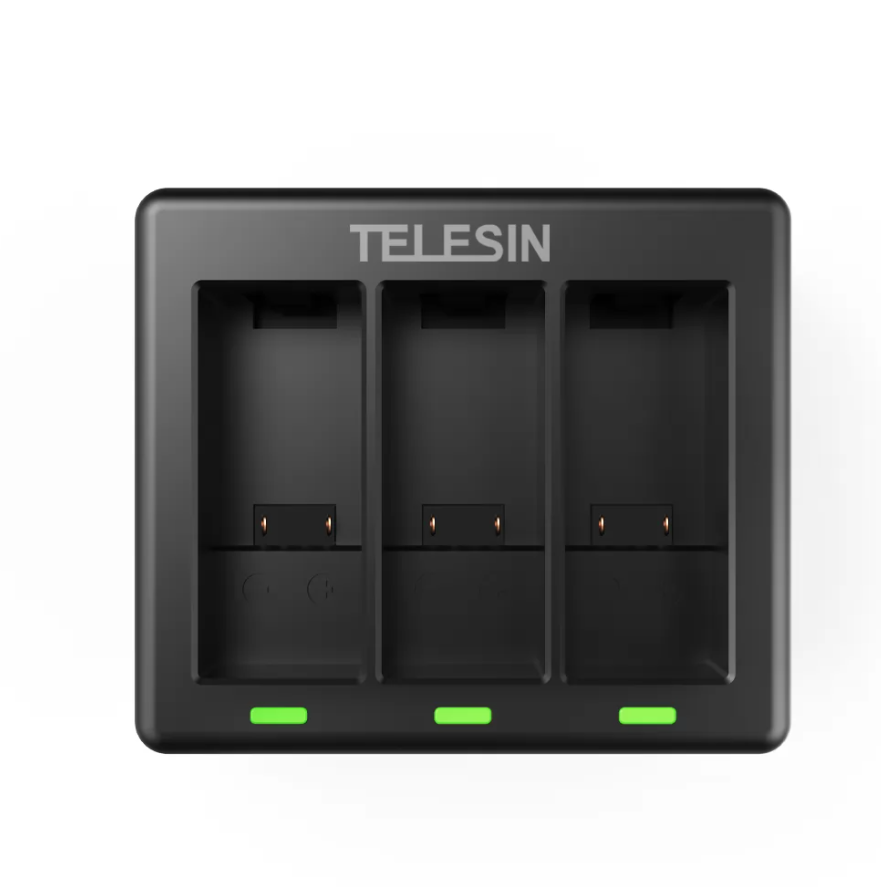 3-slot oplader Telesin til GoPro Hero 12 / Hero 11 / Hero 10 / Hero 9