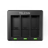 3-slot oplader Telesin til GoPro Hero 12 / Hero 11 / Hero 10 / Hero 9