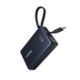 Baseus PicoGo 10000mAh 45W Power Bank with Digital Display and Built-in USB-C Cable - Black
