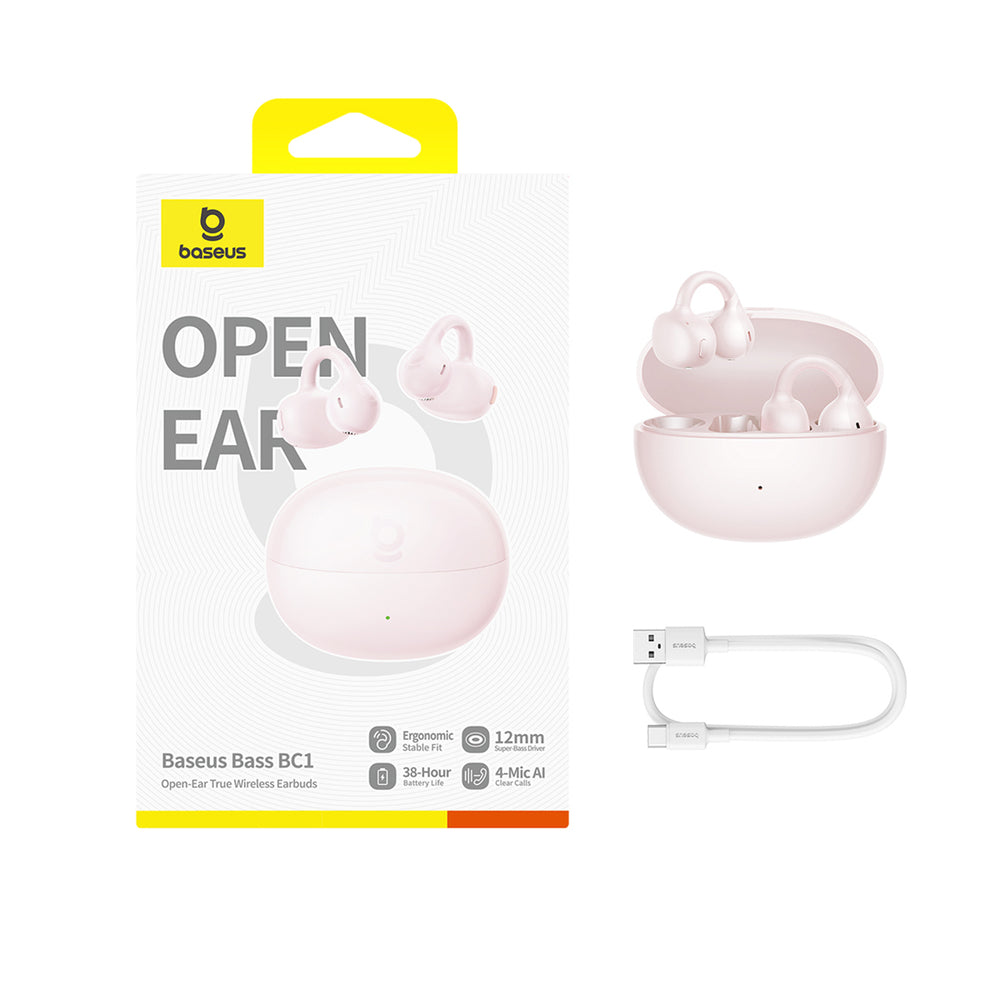 OWS Baseus Bass BC1 Earphones with Clip - Pink