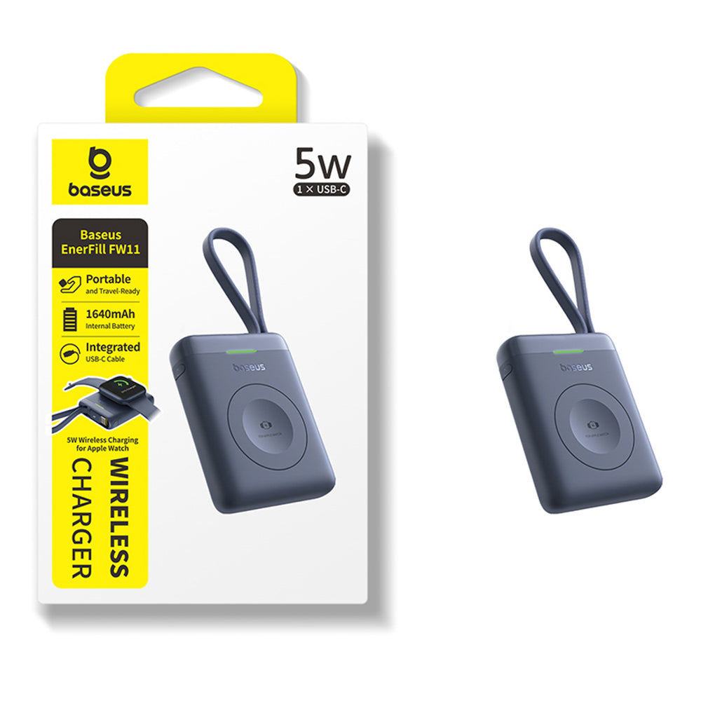 Baseus EnerFill FW11 5W Power Bank for Apple Watch with Built-in Cable - Black
