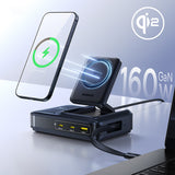 Baseus Nomos NH21 Qi2 160W 4-in-1 Wireless Charging Station with Retractable Cable - Black