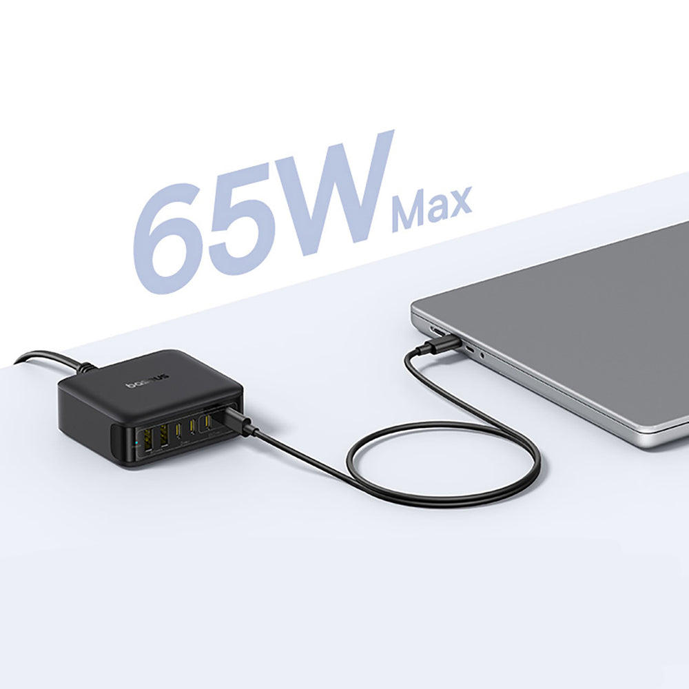 Baseus EnerFill FH21 120W Ladestation 4xUSB-C + 2xUSB-A - sort