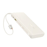 Baseus EnerFill FC41 20000mAh 100W Power Bank med digitalt display med to indbyggede USB-C-kabler - beige