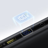 Baseus EnerFill FC41 20000mAh 100W Power Bank with Digital Display and Built-in Dual USB-C Cable - Black