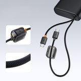 Baseus EnerFill FC41 25000mAh 145W Power Bank with Digital Display and Built-in Dual USB-C Cable - Black
