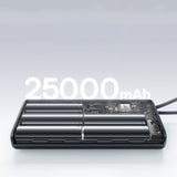 Baseus EnerFill FC41 25000mAh 145W Power Bank with Digital Display and Built-in Dual USB-C Cable - Black