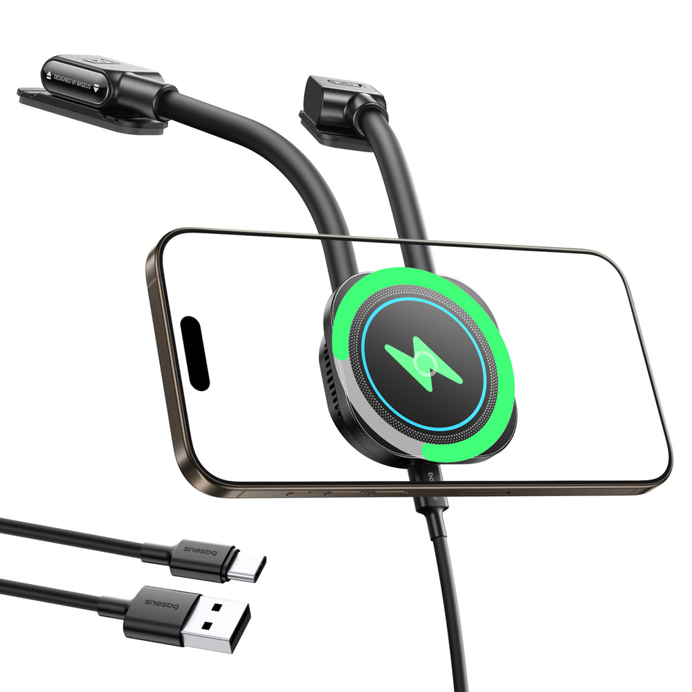 Baseus PrimeTrip C03sPro Car Holder for Dashboard with Adhesive Inductive Charger - Black