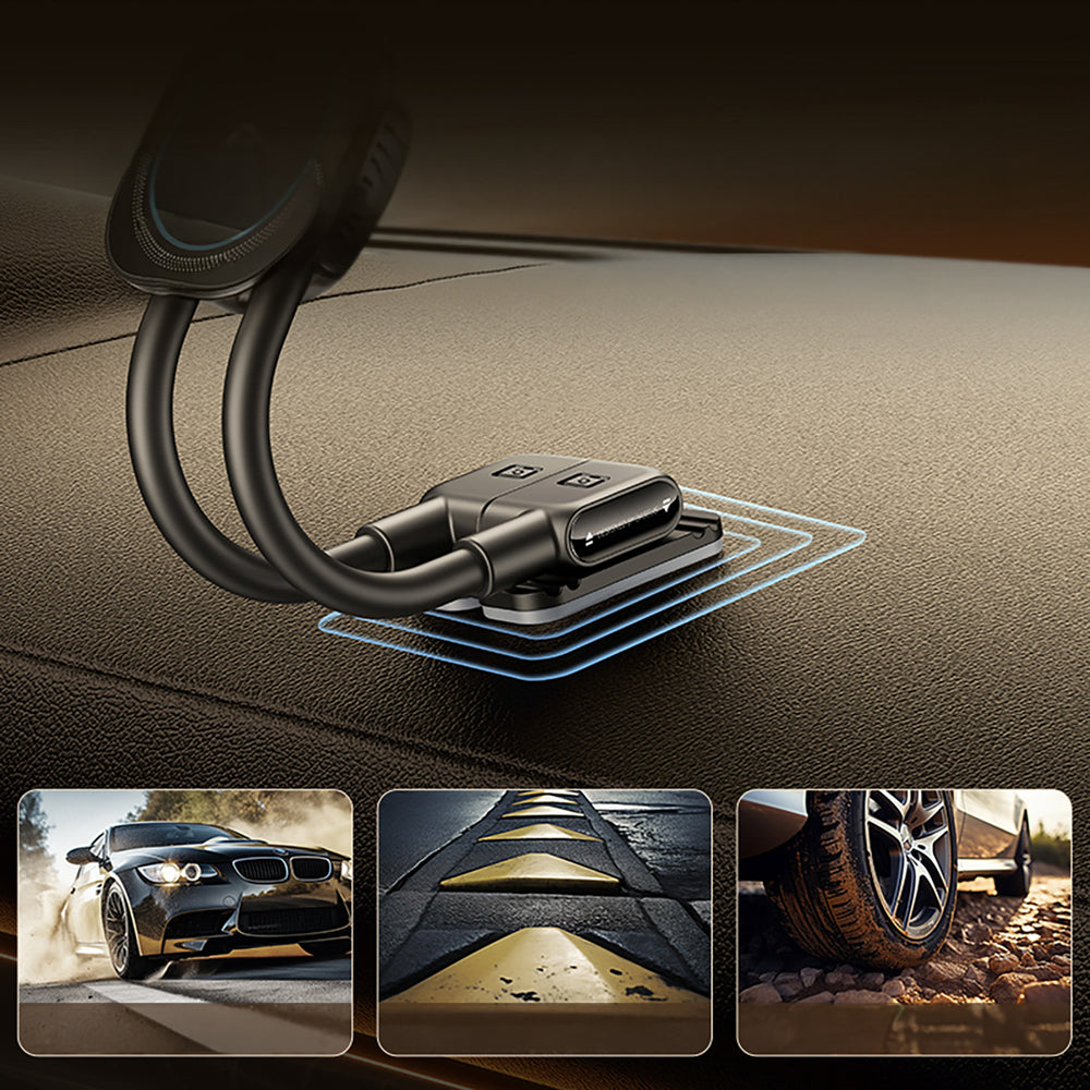 Baseus PrimeTrip C03sPro Car Holder for Dashboard with Adhesive Inductive Charger - Black