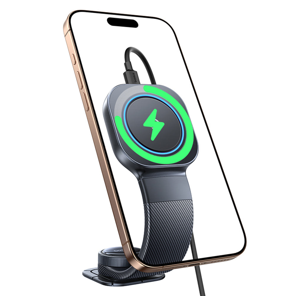 Baseus PrimeTrip C03Pro Dashboard Car Holder with Wireless Charger Compatible with MagSafe - Black