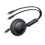 Baseus Free2Pull Mini 100W 3in1 USB-C Retractable Cable - 2xUSB-C 1.2m - sort