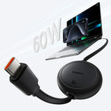 Baseus Free2Pull 60W USB-C Retractable Cable - USB-C 1m - Black