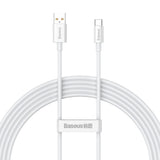 Baseus Superior Series USB-A - USB-C 100W Kabel 1m - Hvid