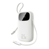 Baseus EnerFill FC31 QPow3 10000mAh 22.5W Power Bank with Digital Display with 2 Built-in Cables - White