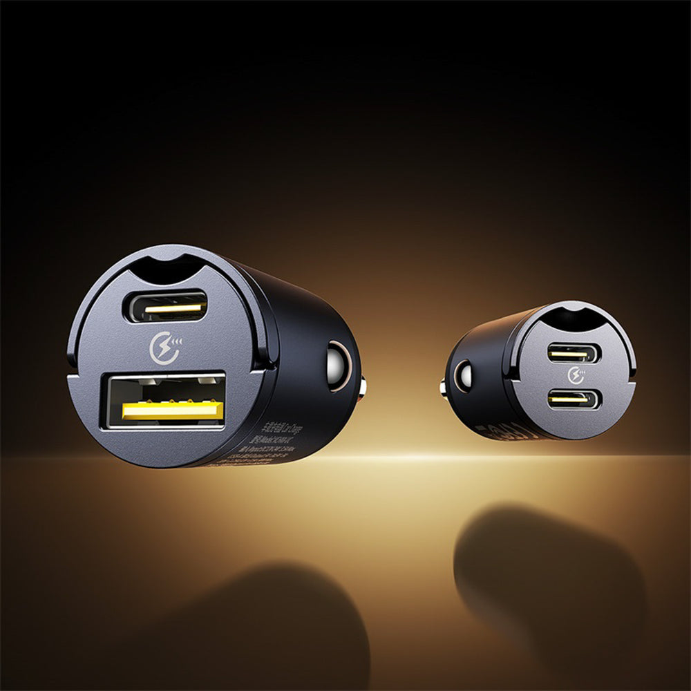 Baseus Tiny Star 30W USB-A USB-C Biloplader - sort