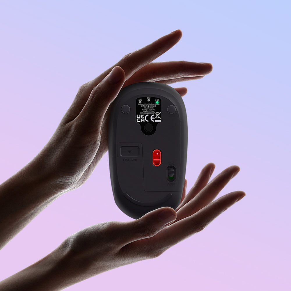 Baseus F01B 2.4GHz trådløs mus + Bluetooth 3.0 + 5.0 - Grå