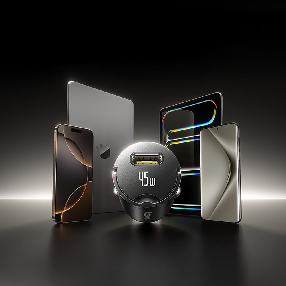 Baseus PrimeTrip VP2 45W USB-C Car Charger with 60W USB-C to USB-C 1m Cable - Black