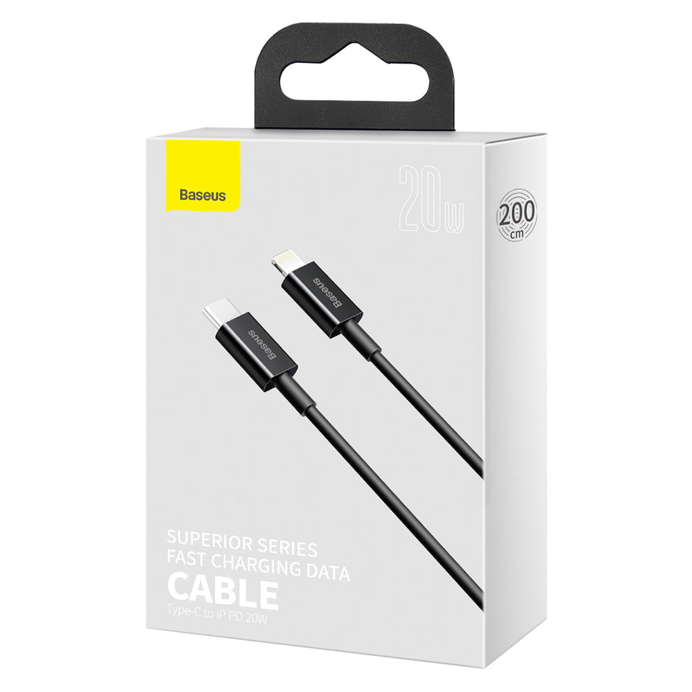 Baseus Superior Series 20W USB-C - Lightning Cable with Power Delivery 2m - Black