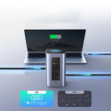 Baseus NU1 Air Spacemate hub 12in1 USB-C docking station - 2xHDMI 4K@60Hz 2xUSB-C 10Gb/s 2xUSB-A 5Gb/s 2xUSB-A (480Mb/s) RJ45 SD/microSD 3.0 USB-C (PD) - gray