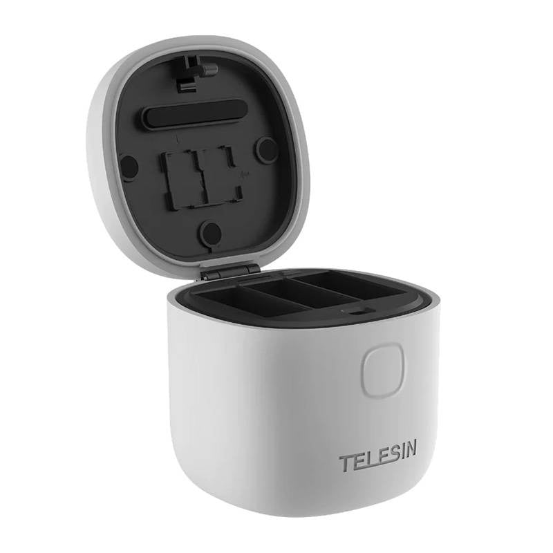 3-slot vandtæt oplader Telesin Allin boks + 2 batterier til GoPro Hero 12 / 11 / 10 / 9