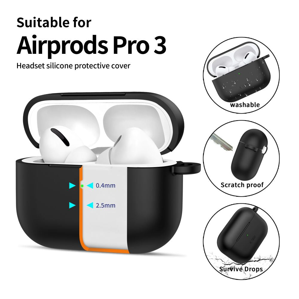 Tech-Protect Silicone Hook Case til AirPods Pro 3 - sort
