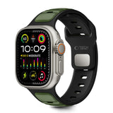 Tech-Protect IconBand Line Strap til Apple Watch 44 / 45 / 46 / 49 mm - sort og grøn
