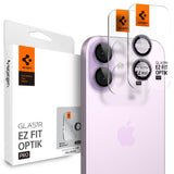 Spigen Optik Pro GLAS.TR  EZ FIT  Kamera Cover 2-pakke til iPhone 16 / 16 Plus / 17 - Purple
