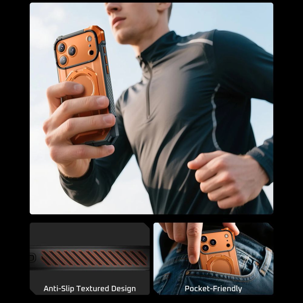 Supcase UB Grip Mag MagSafe Case til iPhone 17 Pro Max - orange-grå