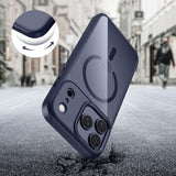 Tech-Protect MagMat MagSafe Case til iPhone 17 Pro - Gennemsigtig Navy Blue
