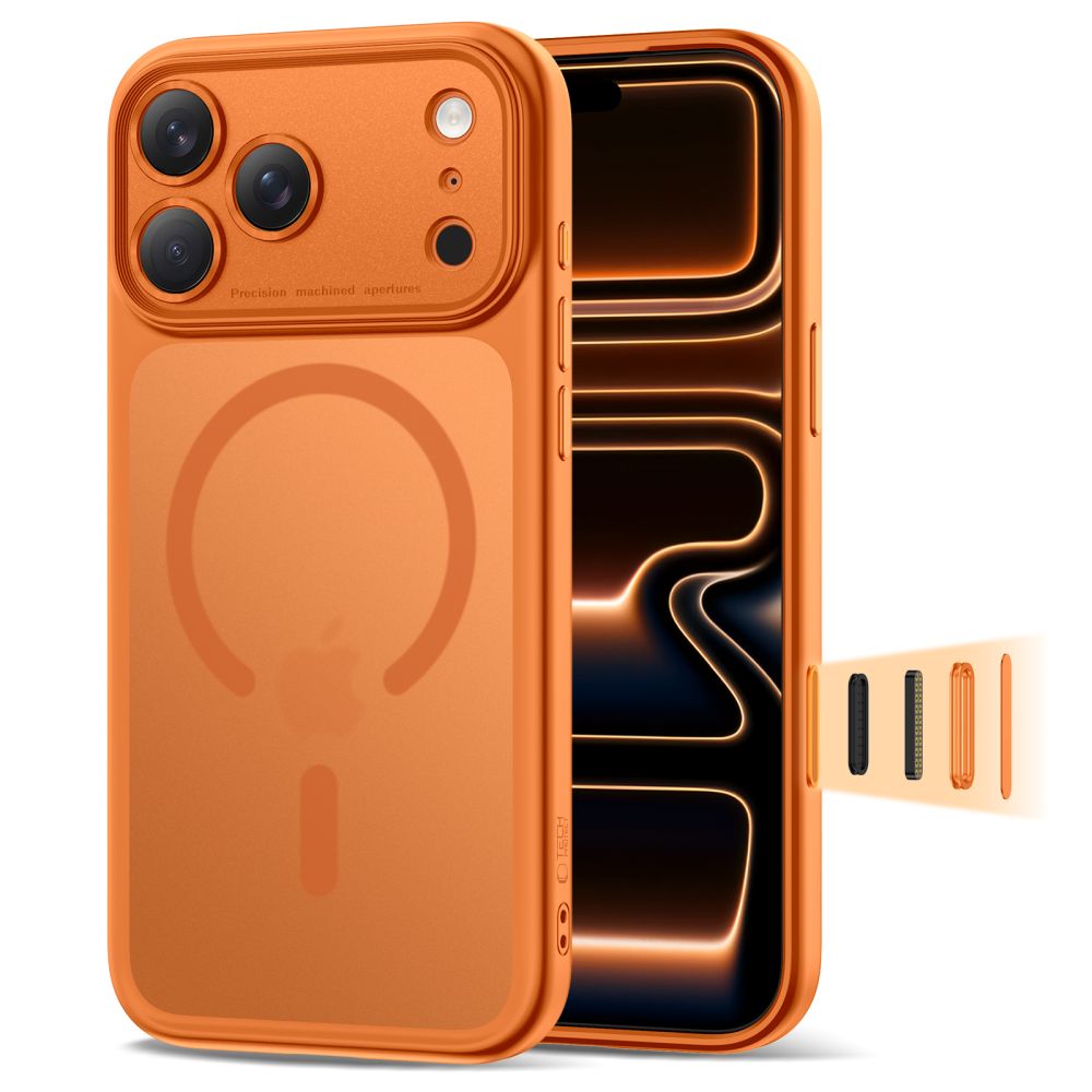 Tech-Protect Magpeak MagSafe CC Case til iPhone 17 Pro - Orange