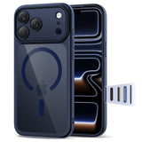 Tech-Protect Magpeak Magsafe CC Case til iPhone 17 Pro - Clear Navy Blue