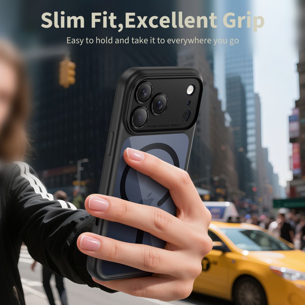 Tech-Protect Magpeak Magsafe CC Case til iPhone 17 Pro Max - Clear Black