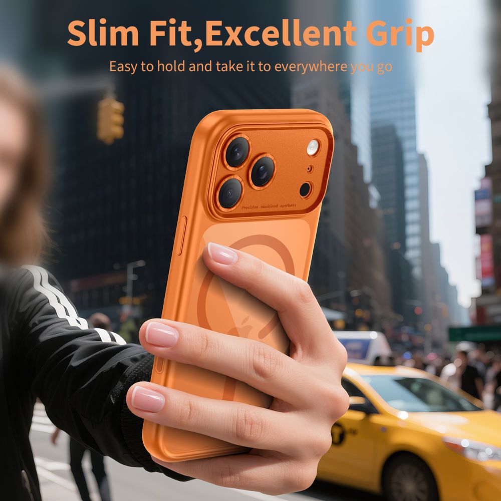 Tech-Protect Magpeak Magsafe CC Case til iPhone 17 Pro - Transparent Orange