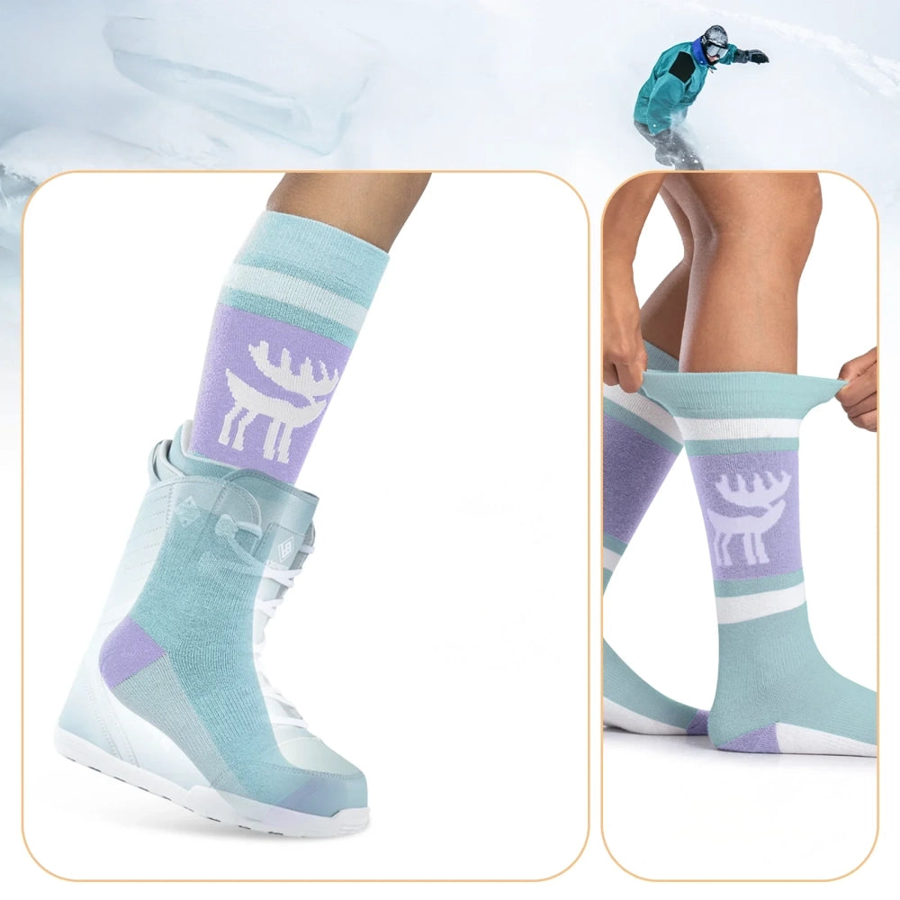 Qunature 037202 skisokker størrelse 43-48 (L/XL) - lilla-grønne