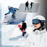 Qunature 10130003002 Skihjelm med øremasker, snowboard størrelse M - hvid