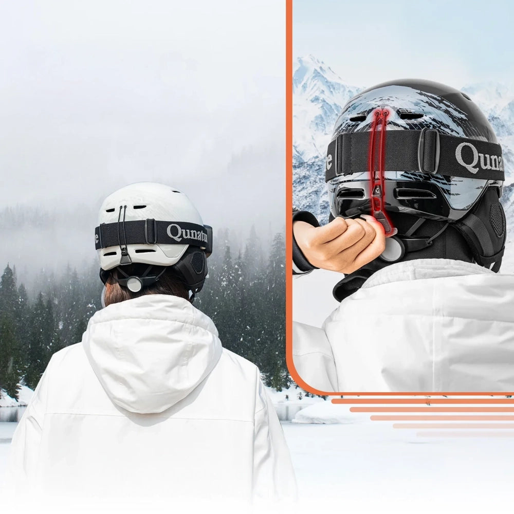 Qunature 10130003005 Skihjelm med ørepropper Panda Snowboard til børn størrelse M - hvid
